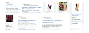 Google ads Images of Rubys Organics that use to scale their business 
